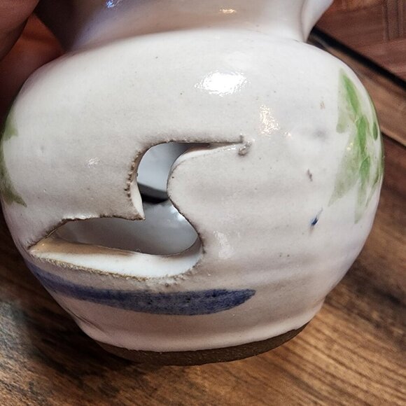 Studio Art Pottery Votive Candle Holder Trees Water and Loon Cut Outs Home Decor - Picture 8 of 10